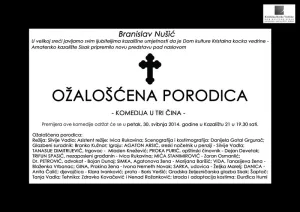 Pročitajte više o članku “Ožalošćena porodica” u Kazalištu 21