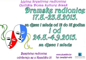 Pročitajte više o članku Dramske ljetne radionice Doma kulture Sisak