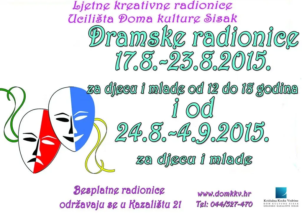 Trenutno pregledavate Dramske ljetne radionice Doma kulture Sisak