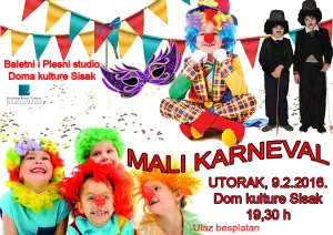 Pročitajte više o članku Mali karneval Baletnog i Plesnog studija Sisak