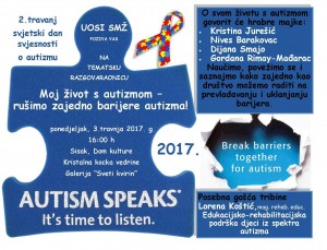 Read more about the article Tribina “Moj život s autizmom – rušimo zajedno barijere autizma!”