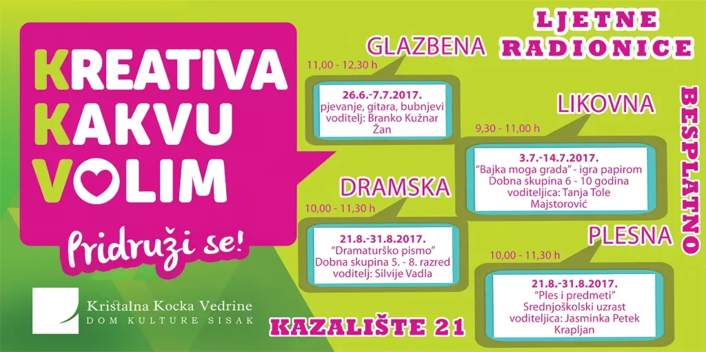 Trenutno pregledavate Ljetne radionice Doma kulture Sisak