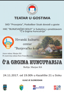 Read more about the article HKC “Bunjevačko kolo” dolazi u Sisak s predstavom  “Č’a Grgina huncutarija”