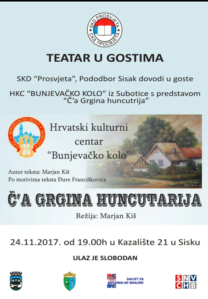 Trenutno pregledavate HKC “Bunjevačko kolo” dolazi u Sisak s predstavom  “Č’a Grgina huncutarija”