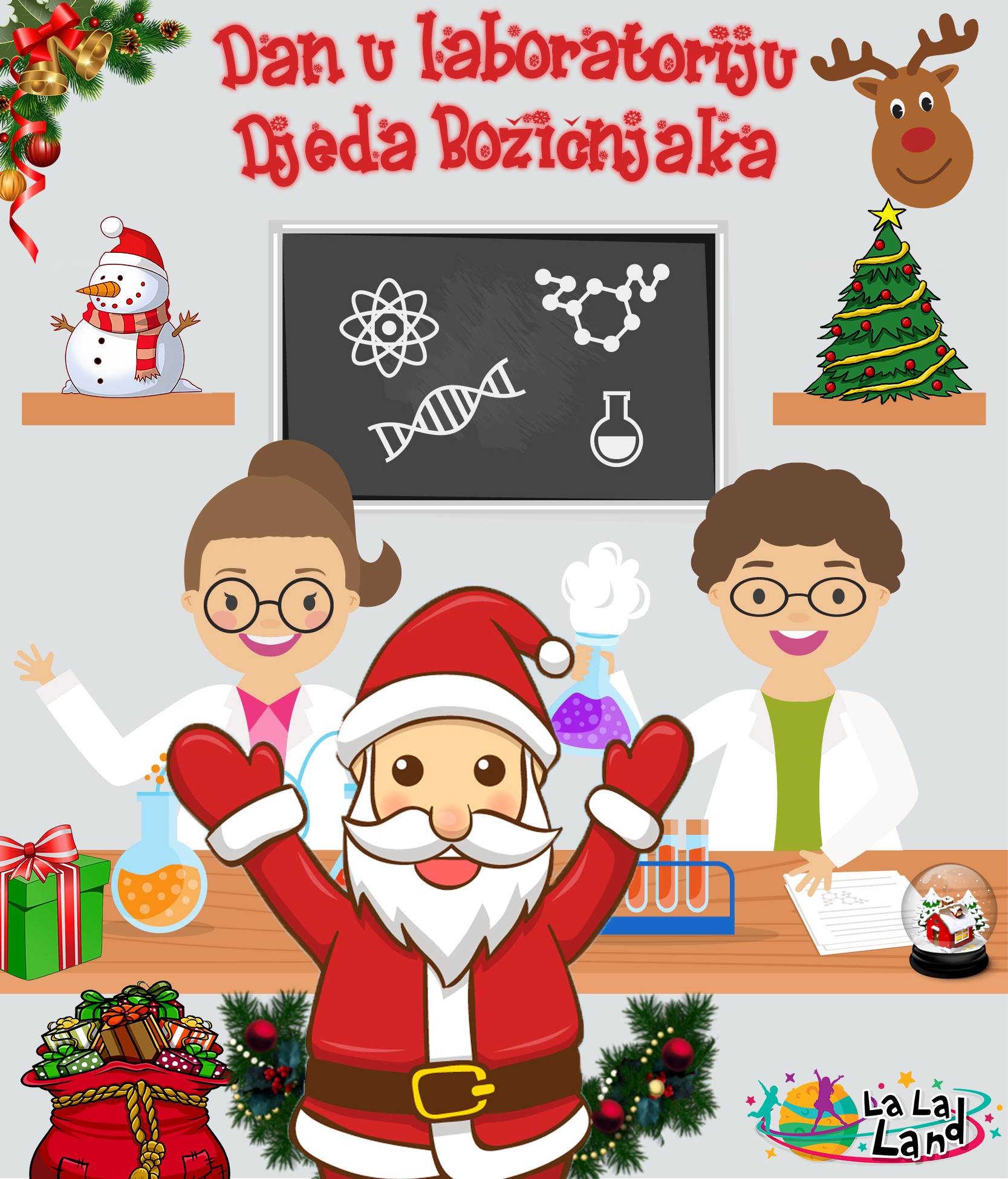 You are currently viewing Interaktivna predstava ” Dan u laboratoriju Djeda Božićnjaka!” u subotu na Adventu