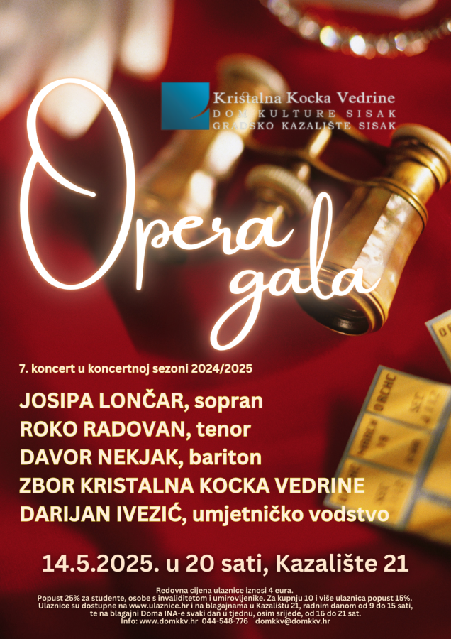 Pročitajte više o članku “Opera gala” okupit će vrsne operne pjevače u Sisku