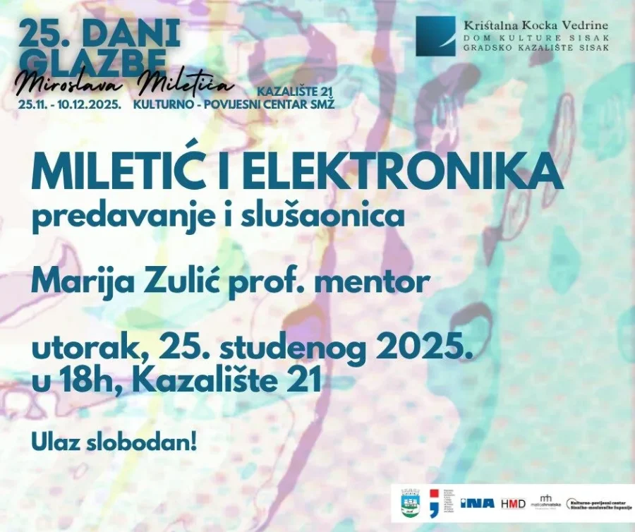 Pročitajte više o članku 25. Dani glazbe M. Miletića: Miletić i elektronika, predavanje i slušaonica