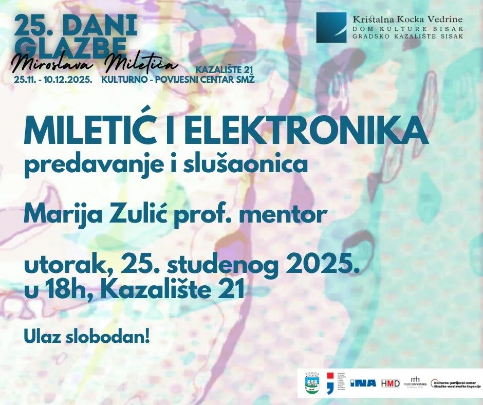 Trenutno pregledavate 25. Dani glazbe M. Miletića: Miletić i elektronika, predavanje i slušaonica