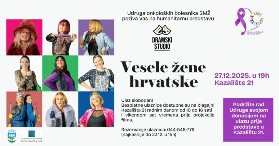 Pročitajte više o članku Humanitarna predstava “Vesele žene hrvatske” za Udrugu onkoloških bolesnika SMŽ