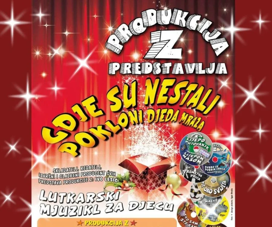 Pročitajte više o članku Lutkarski mjuzikl ” Gdje su nestali pokloni Djeda Mraza” ove subote na Adventskom trgu