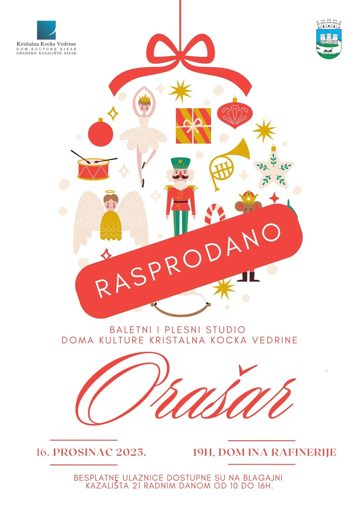 Trenutno pregledavate Ulaznice za božićnu produkciju Orašar su podijeljene