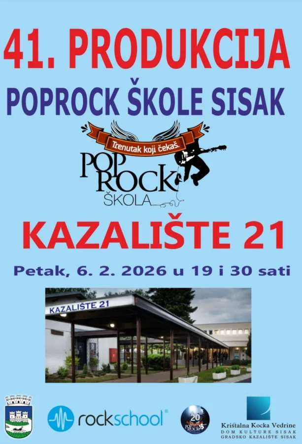 Pročitajte više o članku Poprock škola organizira 41. produkciju članova u Kazalištu 21