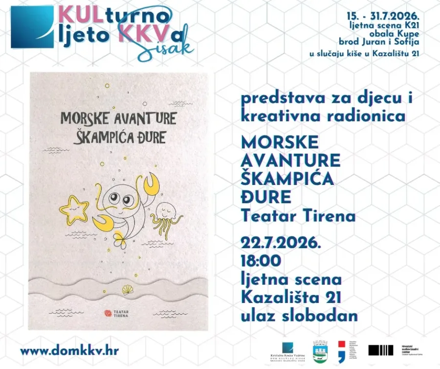 Pročitajte više o članku Predstava za djecu “Morske avanture škampića Đure” na Kulturnom ljetu KKVa