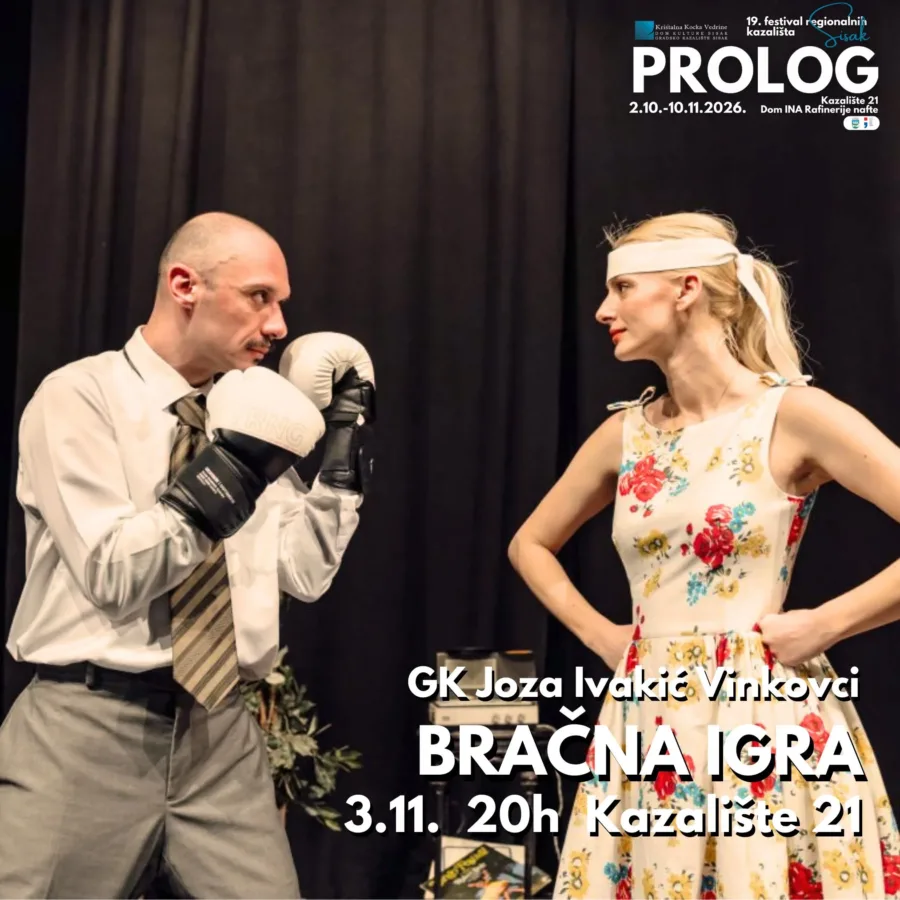 Pročitajte više o članku GK Joza Ivakić Vinkovci gostuju s komedijom Bračna igra na 19.Prologu