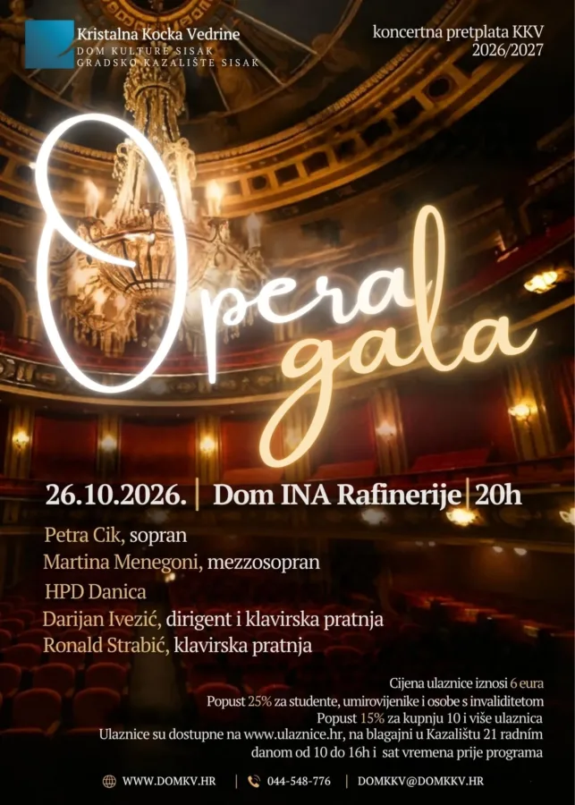 Pročitajte više o članku Opera gala koncert uz Petru Cik i Martinu Menegoli